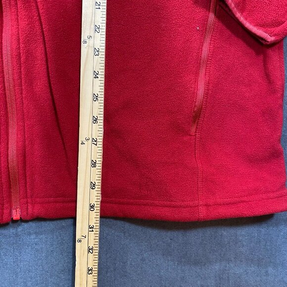 Columbia Red Full-Zip Fleece Jacket SZ XXL Mens Lightweight Warm Adjustable Hem - Picture 12 of 13